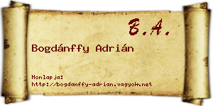 Bogdánffy Adrián névjegykártya
